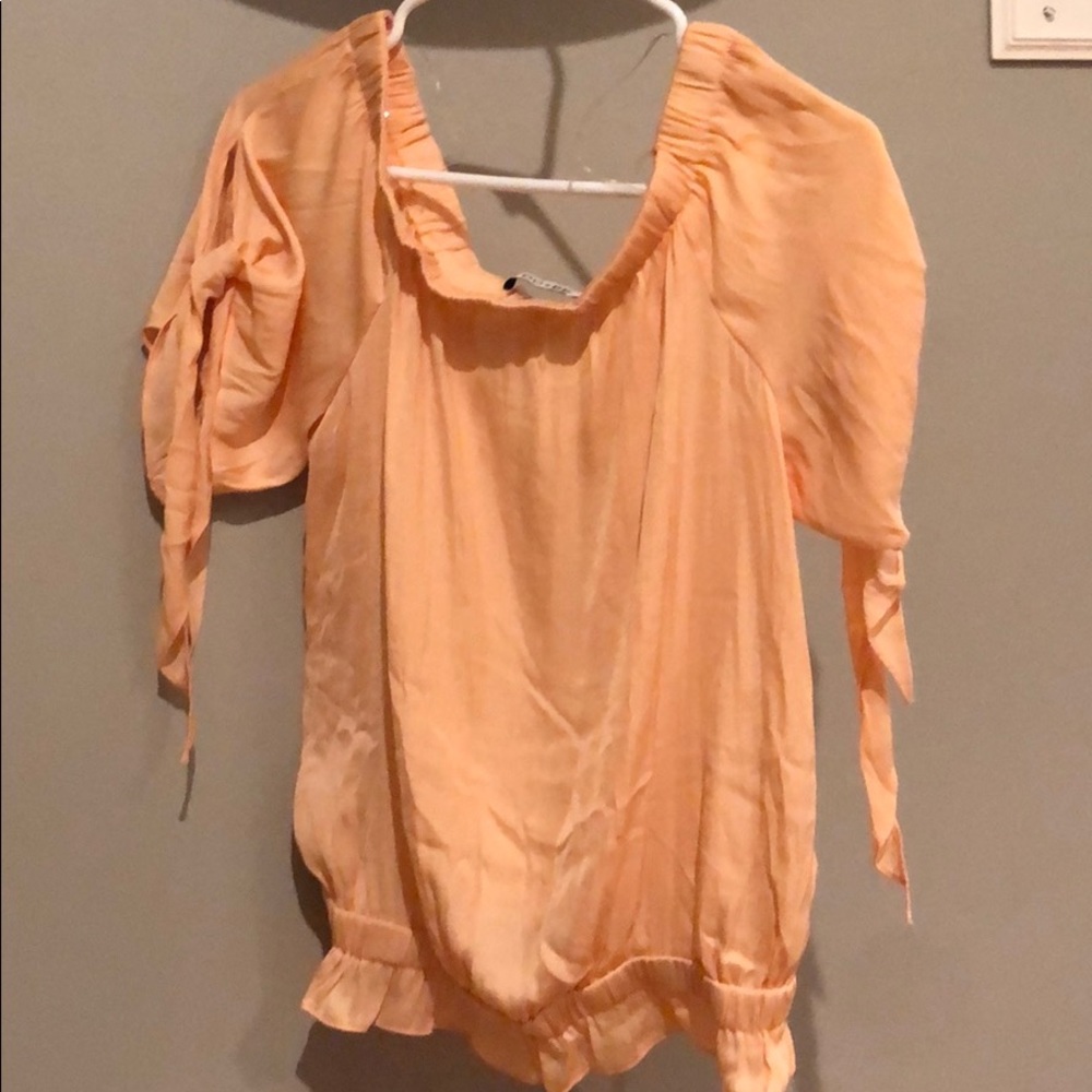 Peach Flowy Top